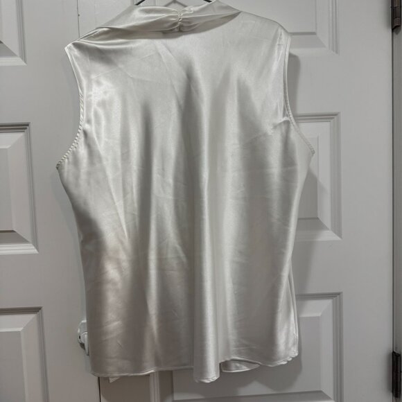 Nine West Ivory Satin Blouse – Draped Neckline (XL) - Picture 3 of 5